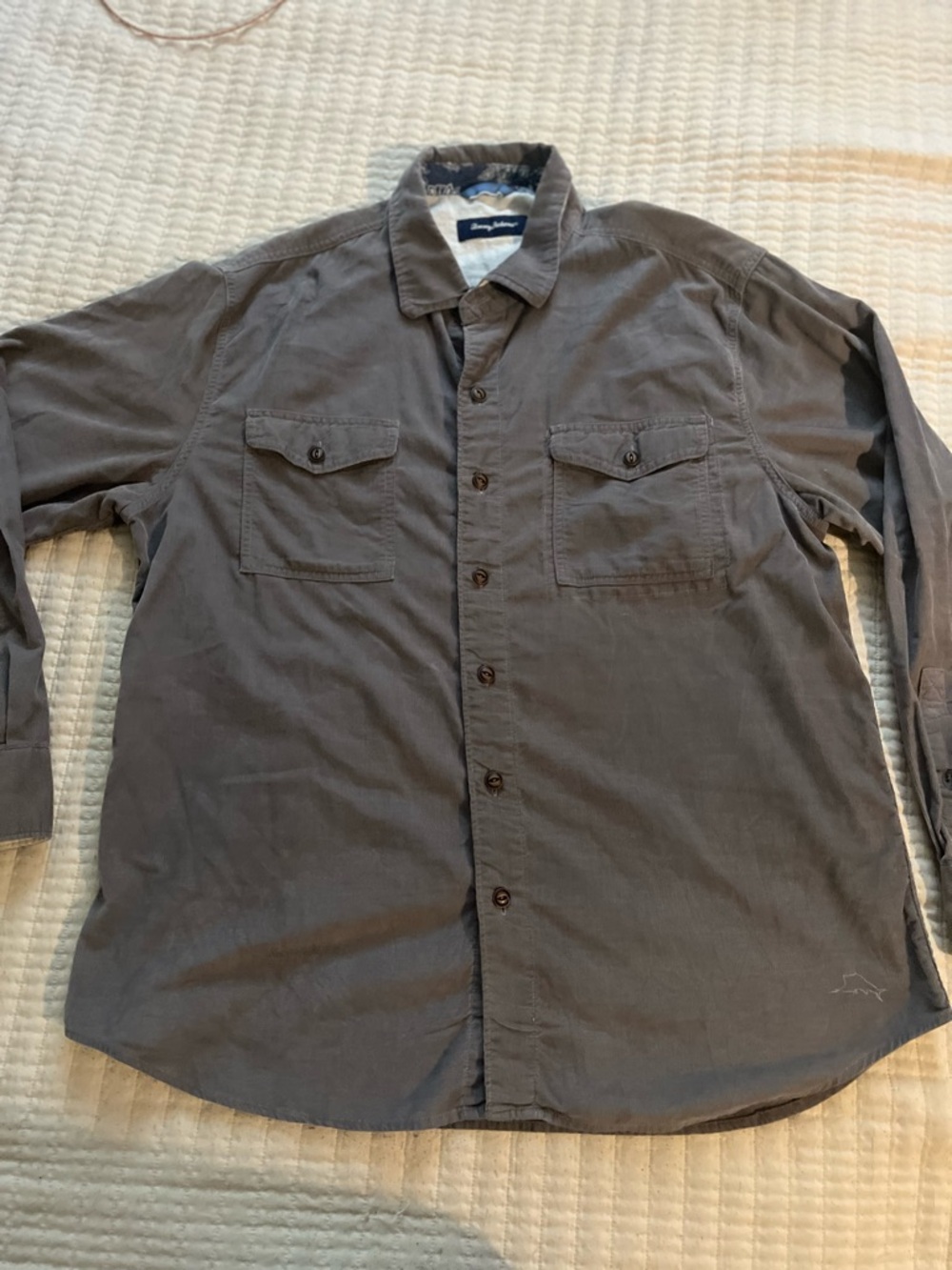 Tommy Bahama Men's Charcoal Gray Long-Sleeve Button-Down Shirt